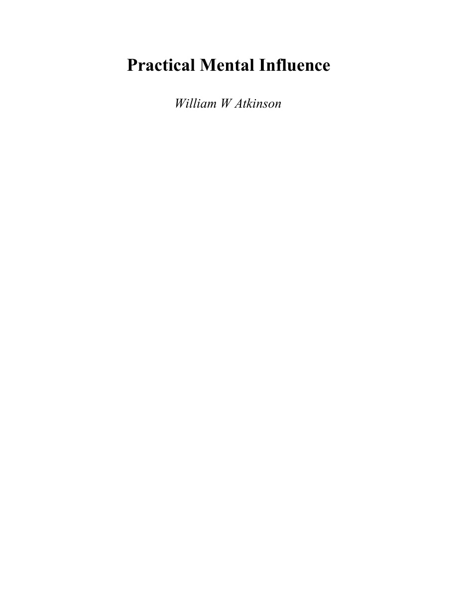 Practical Mental Influence PDF Download
