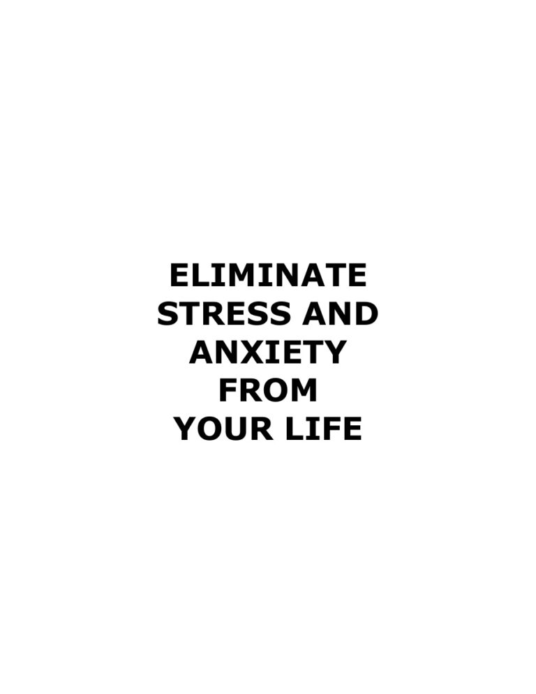 How to Eliminate Stress and Anxiety from Your Life PDF Download – Unknown Author