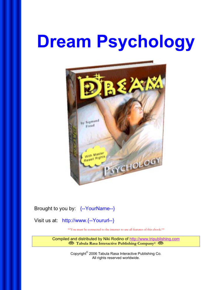 Dream Psychology PDF Download – Sigmund Freud