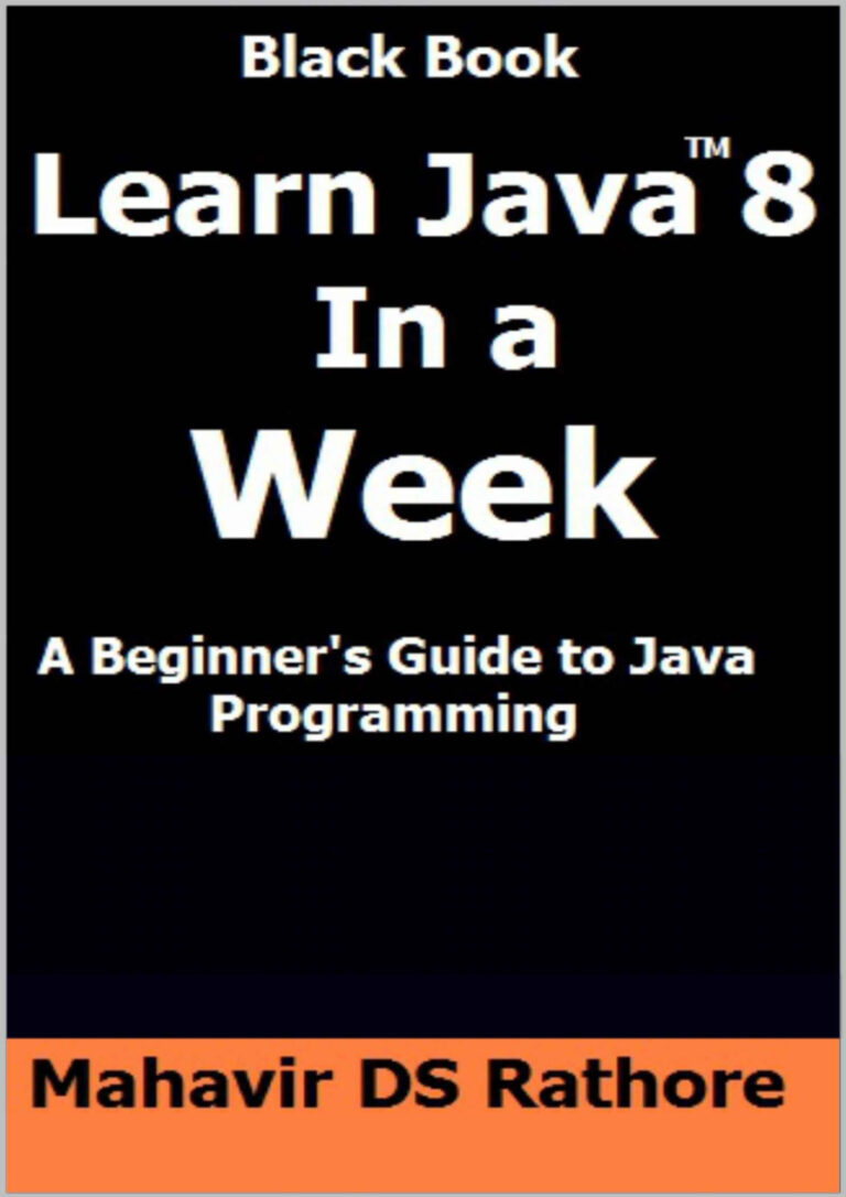 Black Book: Learn Java 8 in a Week PDF Download – Unknown Author