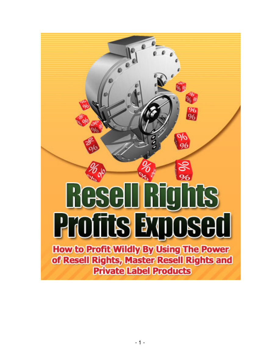 Resell Rights Profits Exposed PDF Download