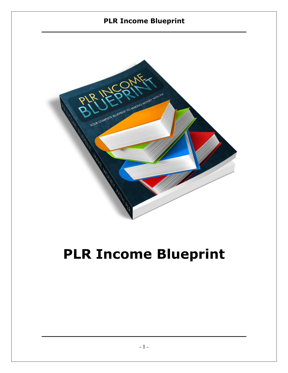 PLR Income Blueprint PDF Download