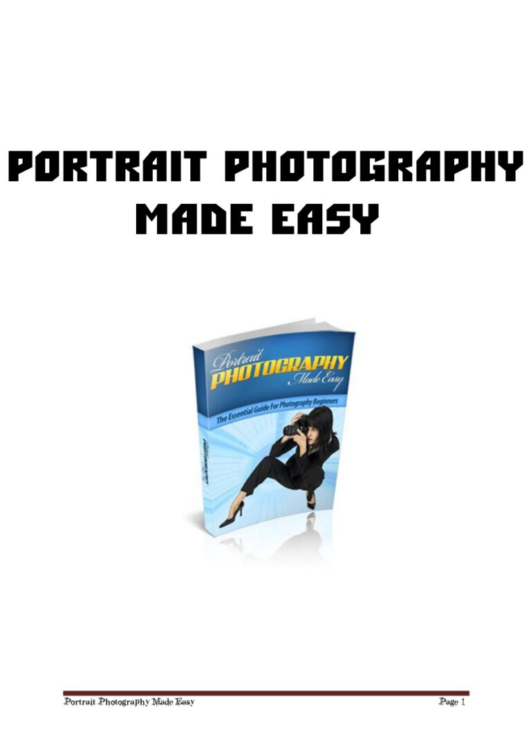 Portrait Photography Made Easy PDF Download – Unknown Author