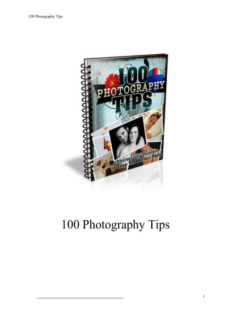 100 Photography Tips PDF Download – Unknown Author
