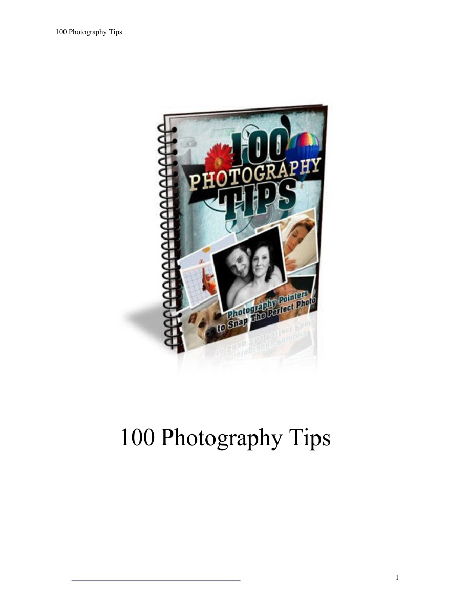 100 Photography Tips PDF Download