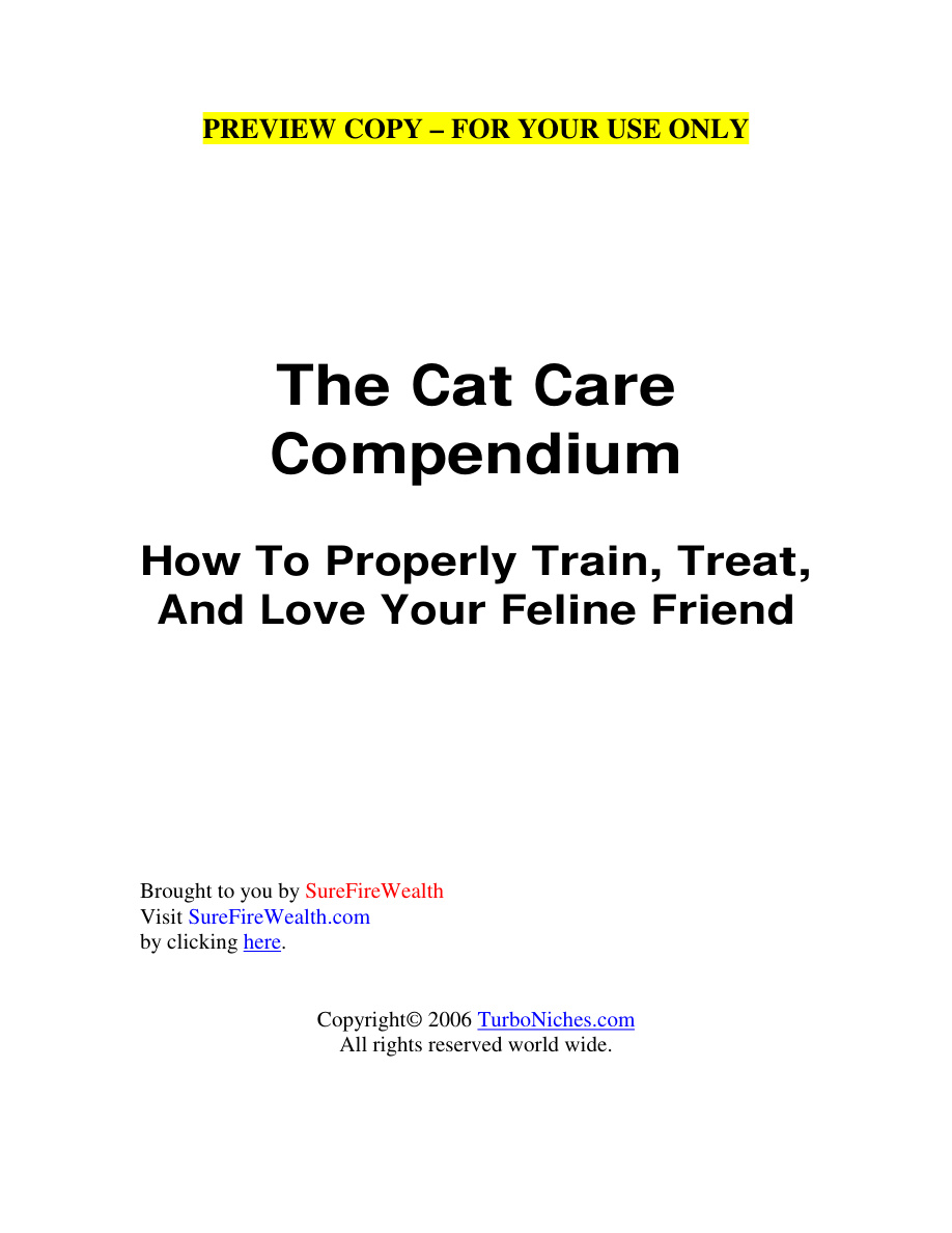 The Cat Care Compendium PDF Download
