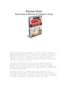 686be6071023e raising goats easy guide to raising caring for goats Kitap Kapağı