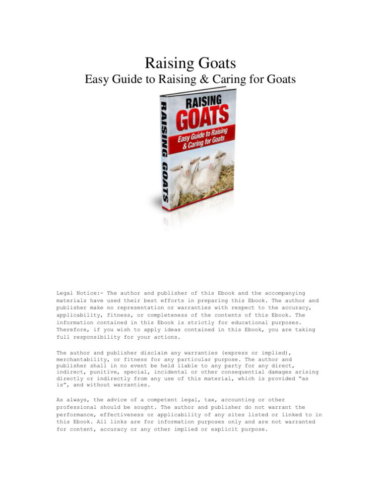 686be6071023e raising goats easy guide to raising caring for goats Kitap Kapağı