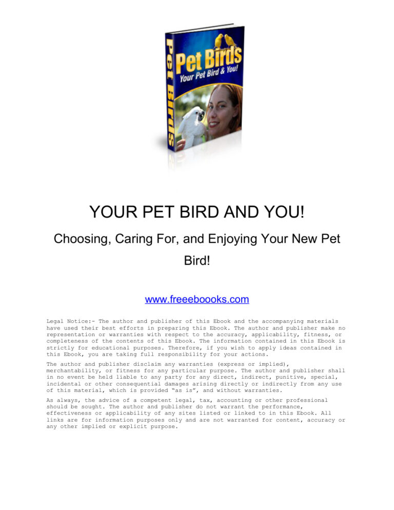 686bf0371b6ad your pet bird and you choosing caring for and enjoying your new pet bird Kitap Kapağı
