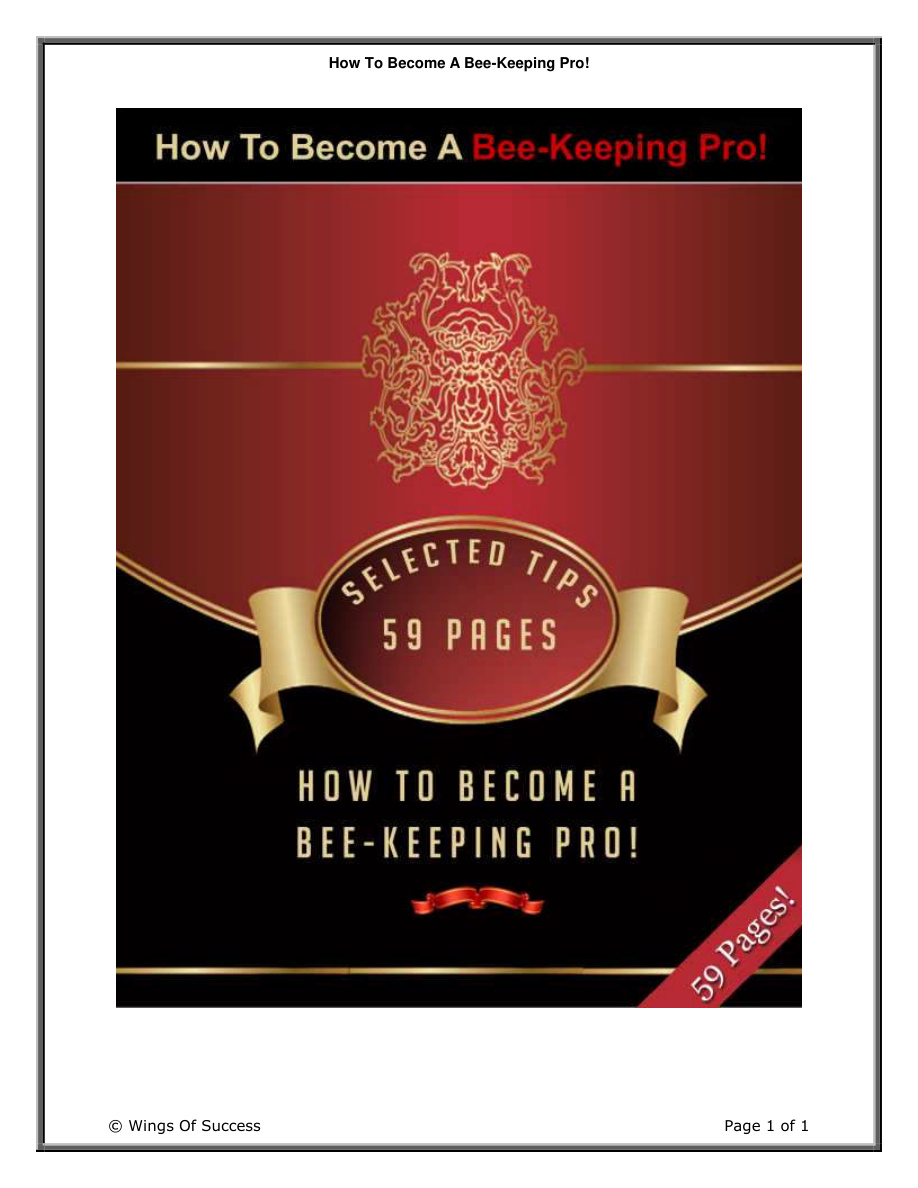 How to Become a Bee Keeping Pro PDF Download