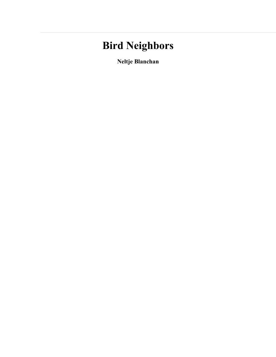 Bird Neighbors PDF Download