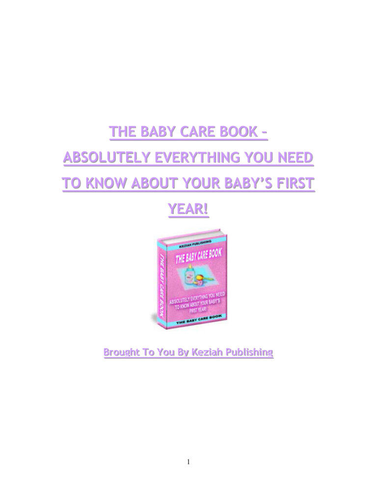 The Baby Care Book PDF Download – Unknown Author