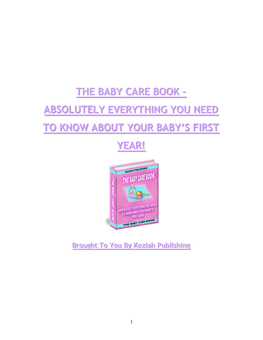 The Baby Care Book PDF Download