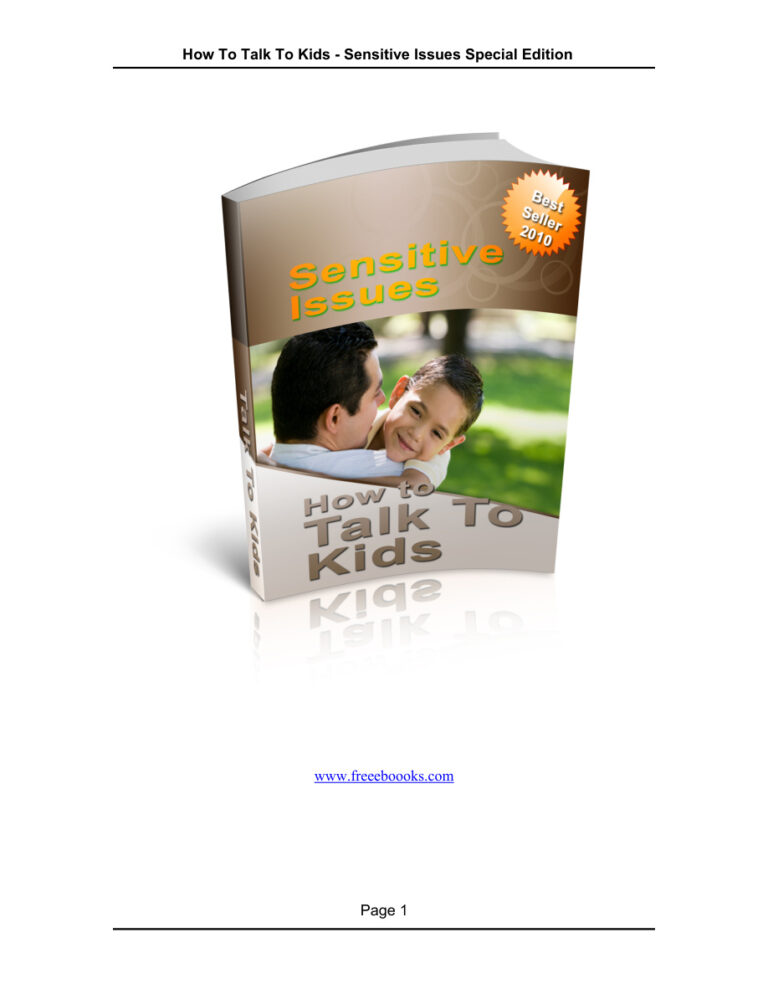 How to Talk to Kids: Sensitive Issues PDF Download – Unknown Author