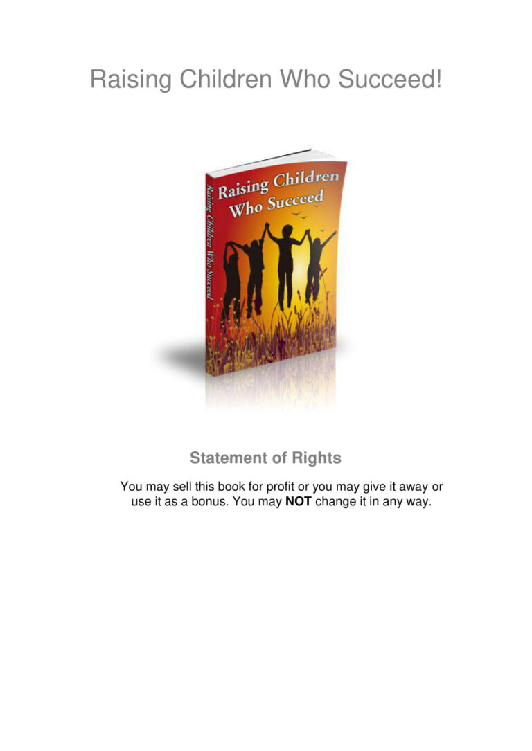 Raising Children Who Succeed PDF Download – Unknown Author