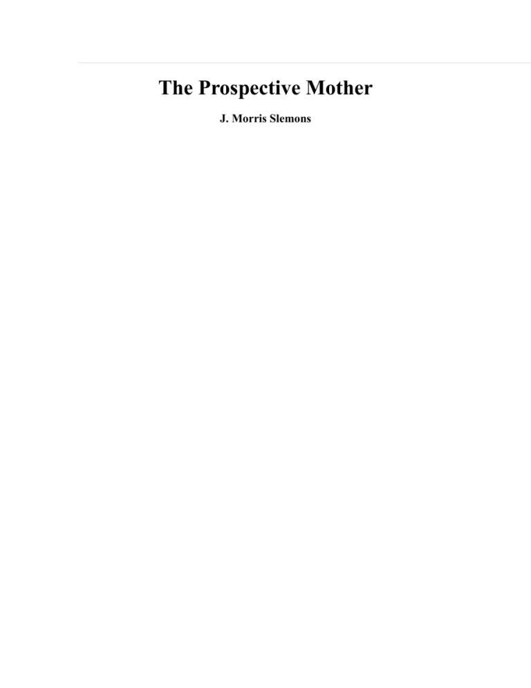 The Prospective Mother PDF Download – J. Morris Slemons