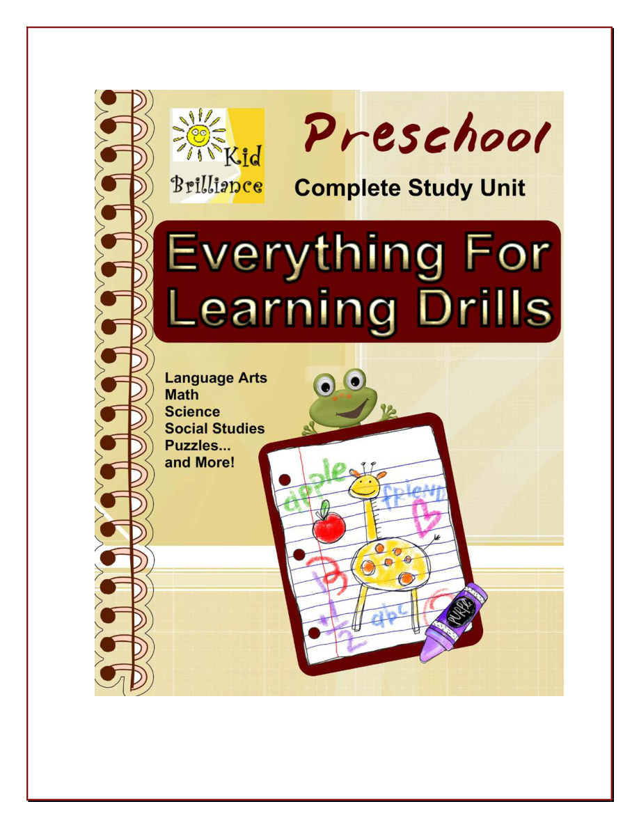 Preschool Complete Study Unit PDF Download