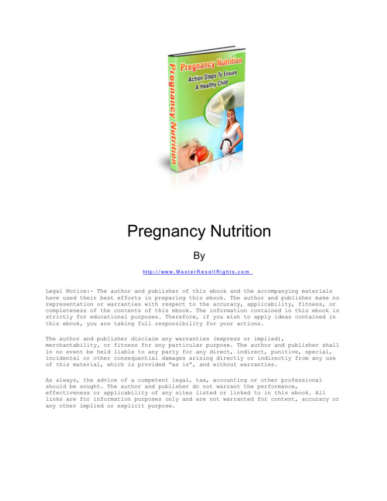 Pregnancy Nutrition PDF Download – Unknown Author