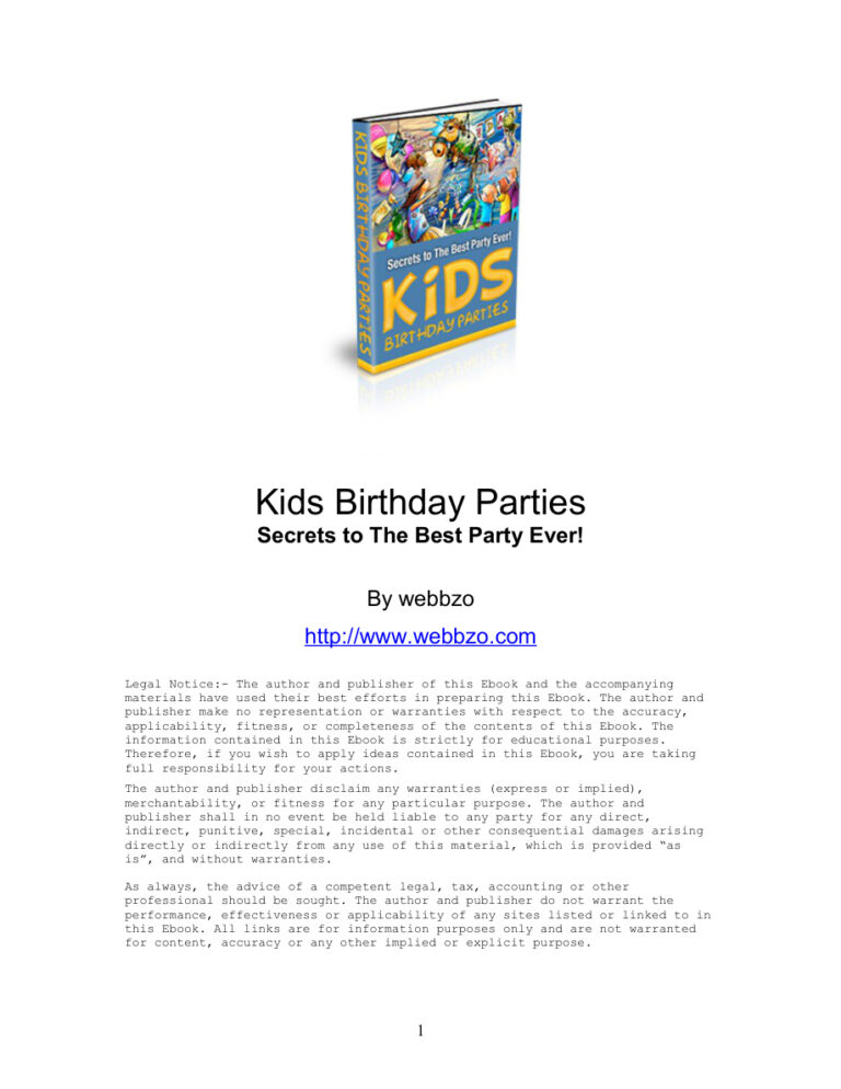68709f9a3a36e kids birthday parties secrets to the best party ever Kitap Kapağı