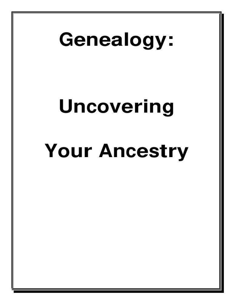 Genealogy: Uncovering Your Ancestry PDF Download – Unknown Author