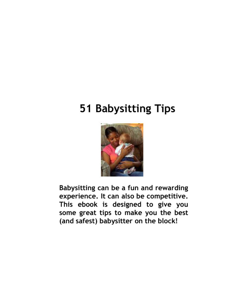 51 Babysitting Tips PDF Download – Unknown Author