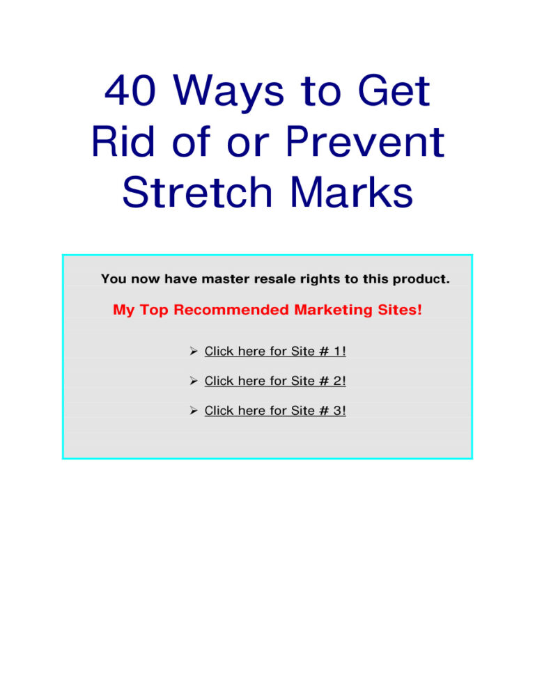 40 Ways to Get Rid of or Prevent Stretch Marks PDF Download – Unknown Author