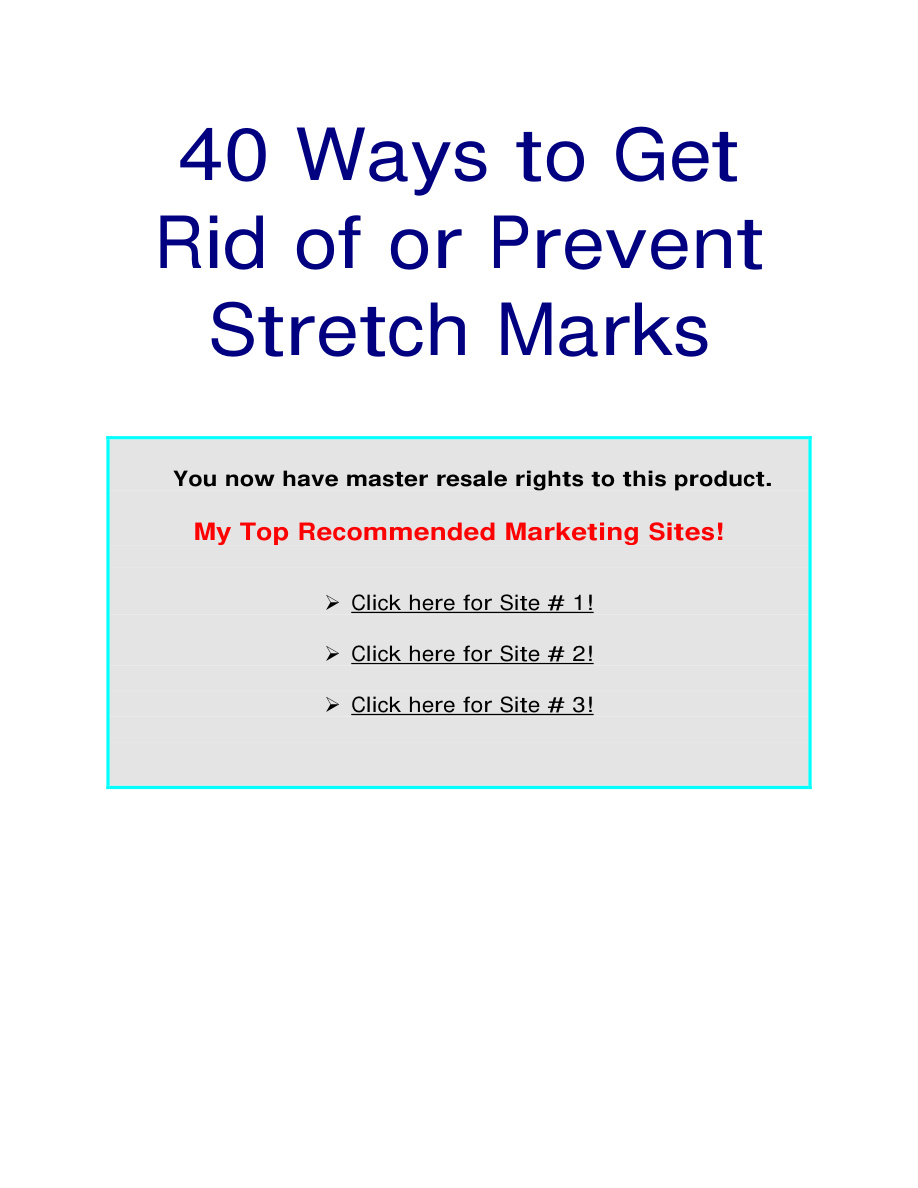 40 Ways to Get Rid of or Prevent Stretch Marks PDF Download