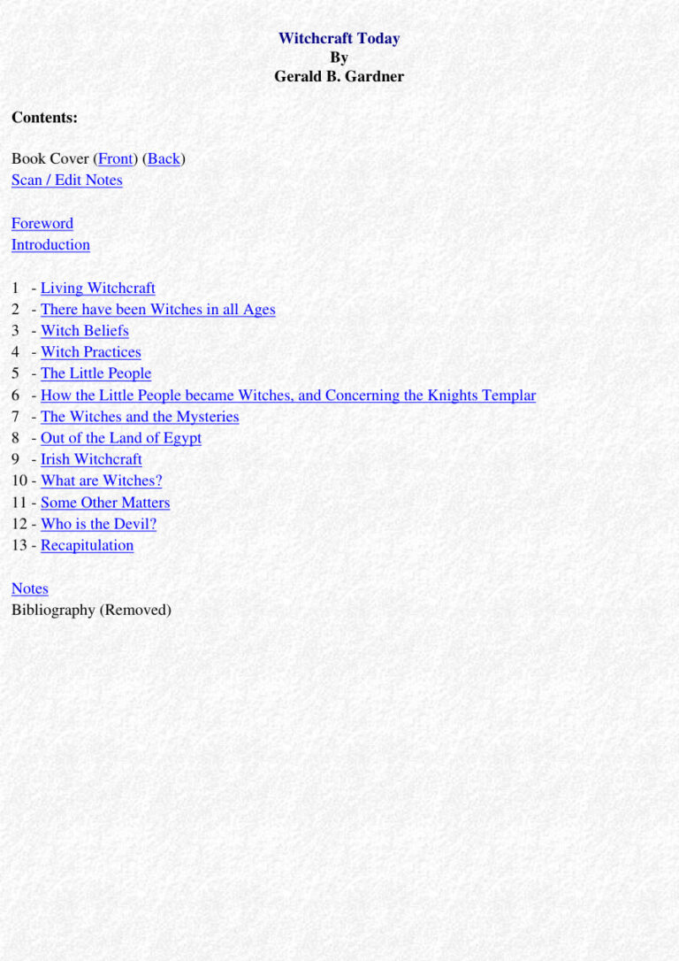 Wicca: Witchcraft Today PDF Download – Unknown Author