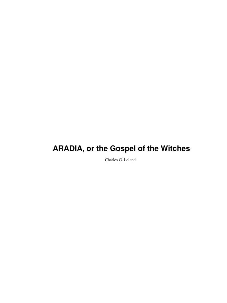 Aradia or the Gospel of the Witches PDF Download – Charles G. Leland