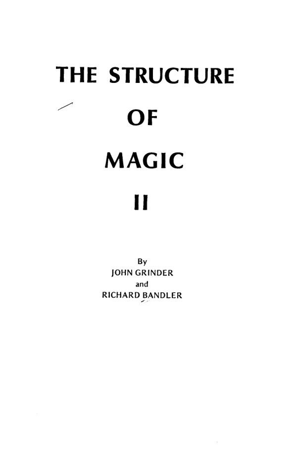 The Structure of Magic Vol II PDF Download – Richard Bandler