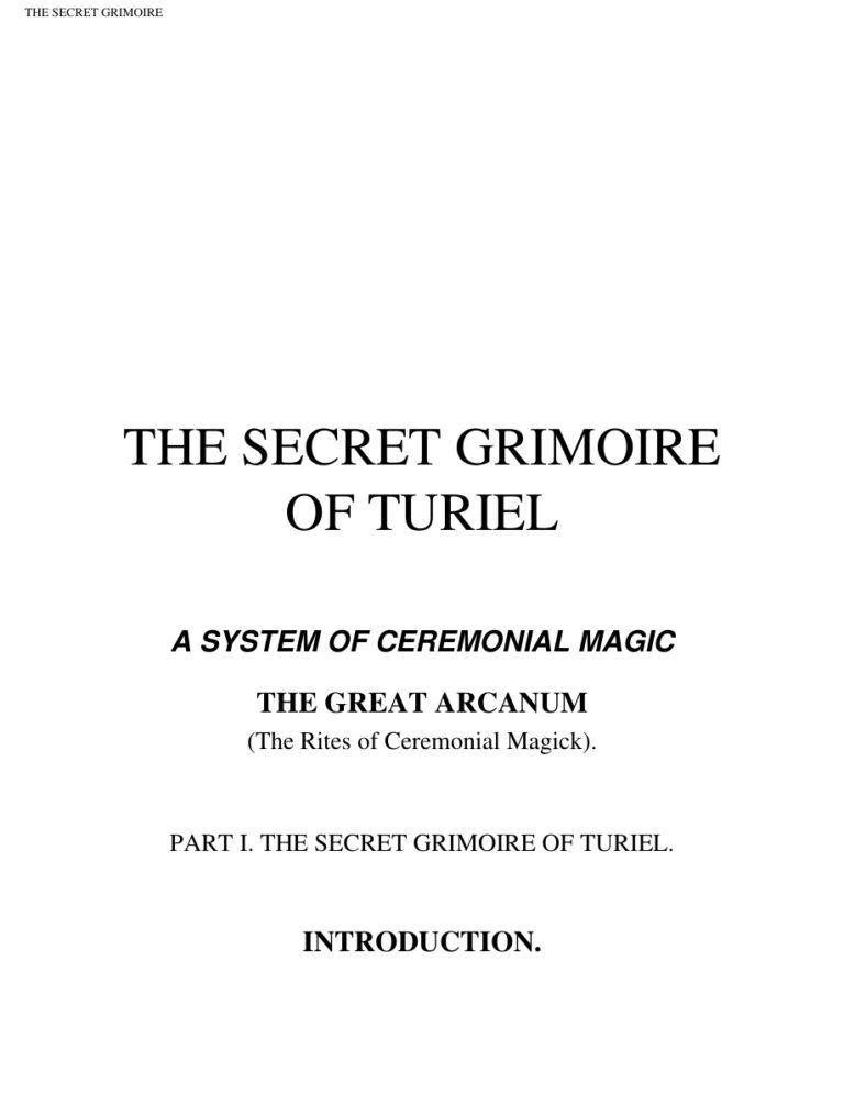 The Secret Grimoire of Turiel PDF Download – Unknown Author