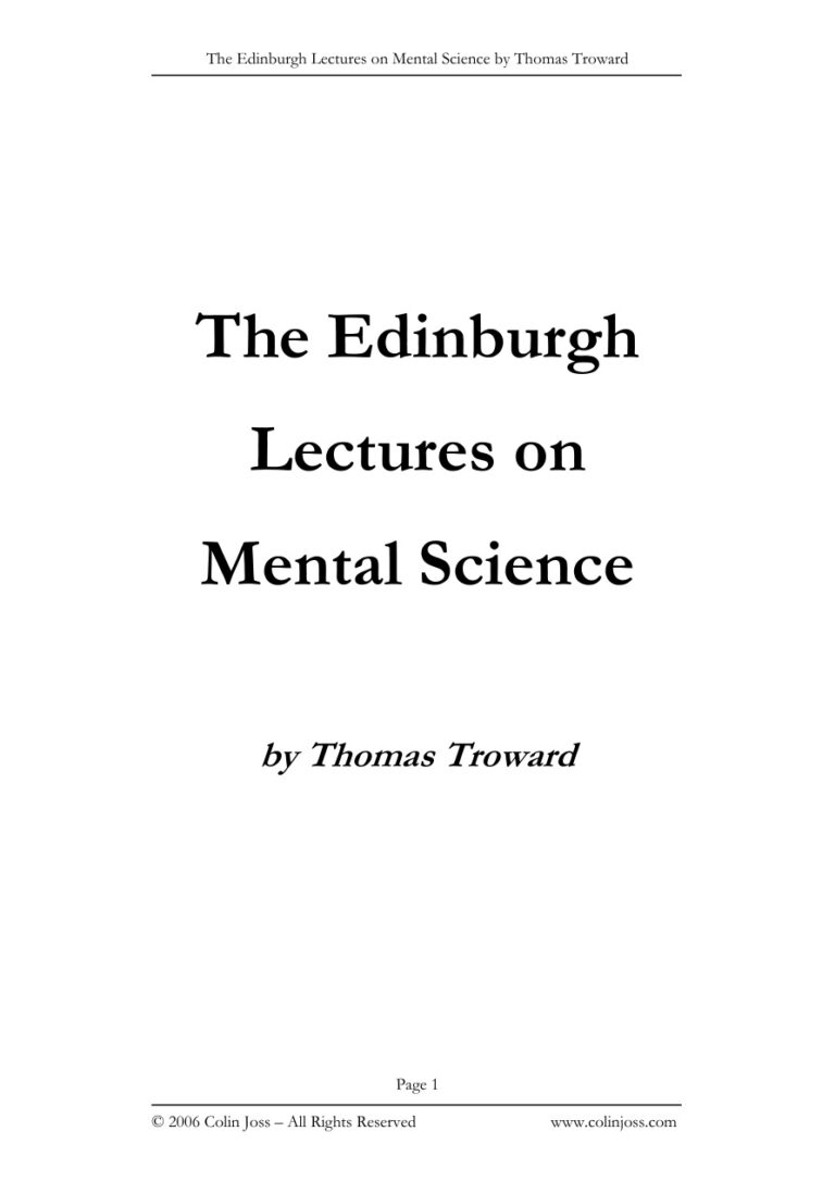 The Edinburgh Lectures on Mental Science PDF Download – Thomas Troward