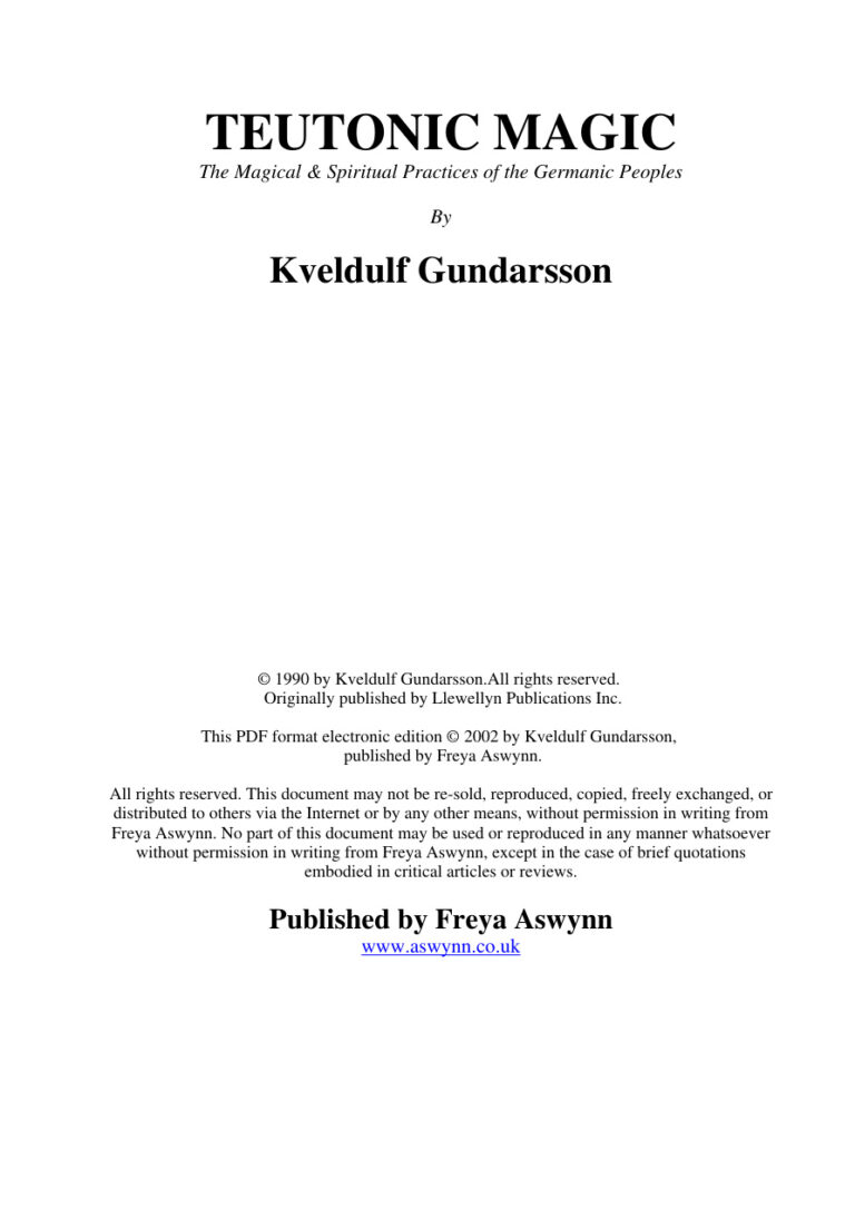Teutonic Magic PDF Download – Kveldulf Gundarsson
