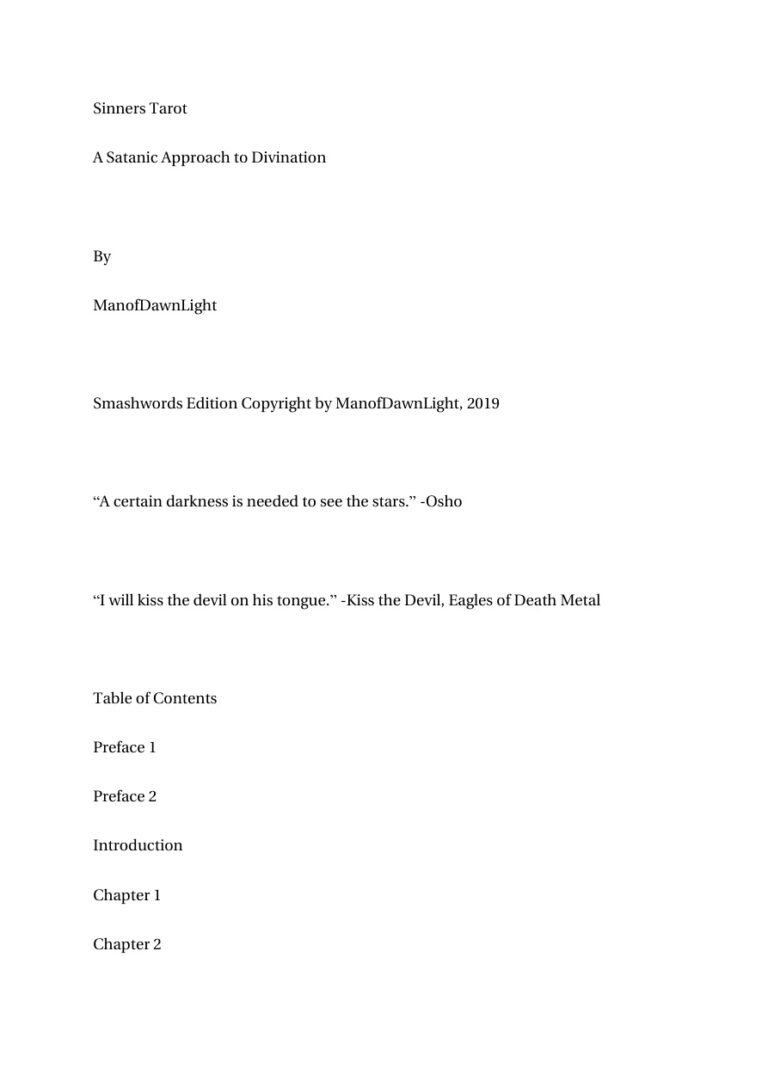 Sinners Tarot PDF Download – Unknown Author