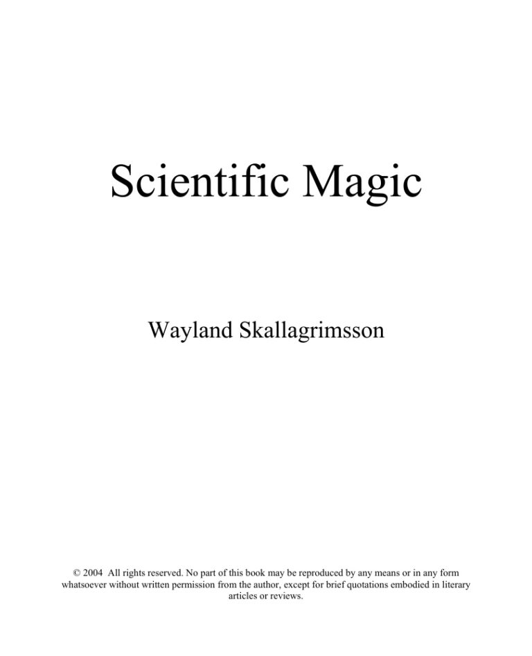 Scientific Magic PDF Download – Wayland Skallagrimsson