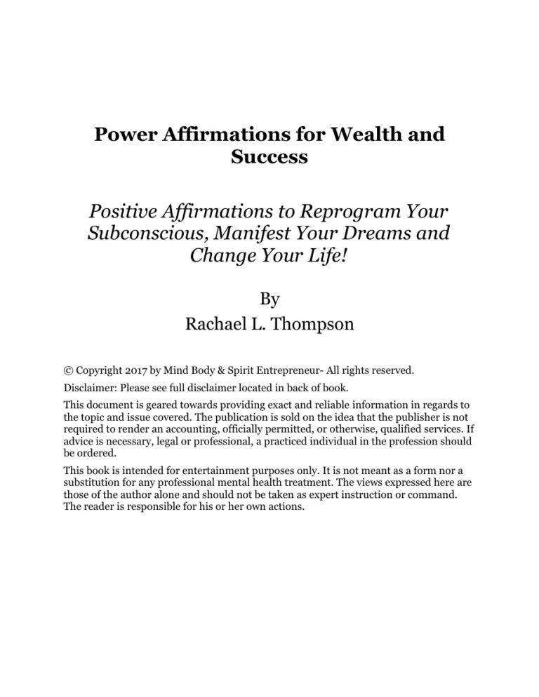 6878237d1933d power affirmations for wealth and success positive affirmati Kitap Kapağı