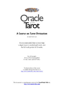68789510e3fab oracle of the tarot a course on tarot divination author paul foster case Kitap Kapağı