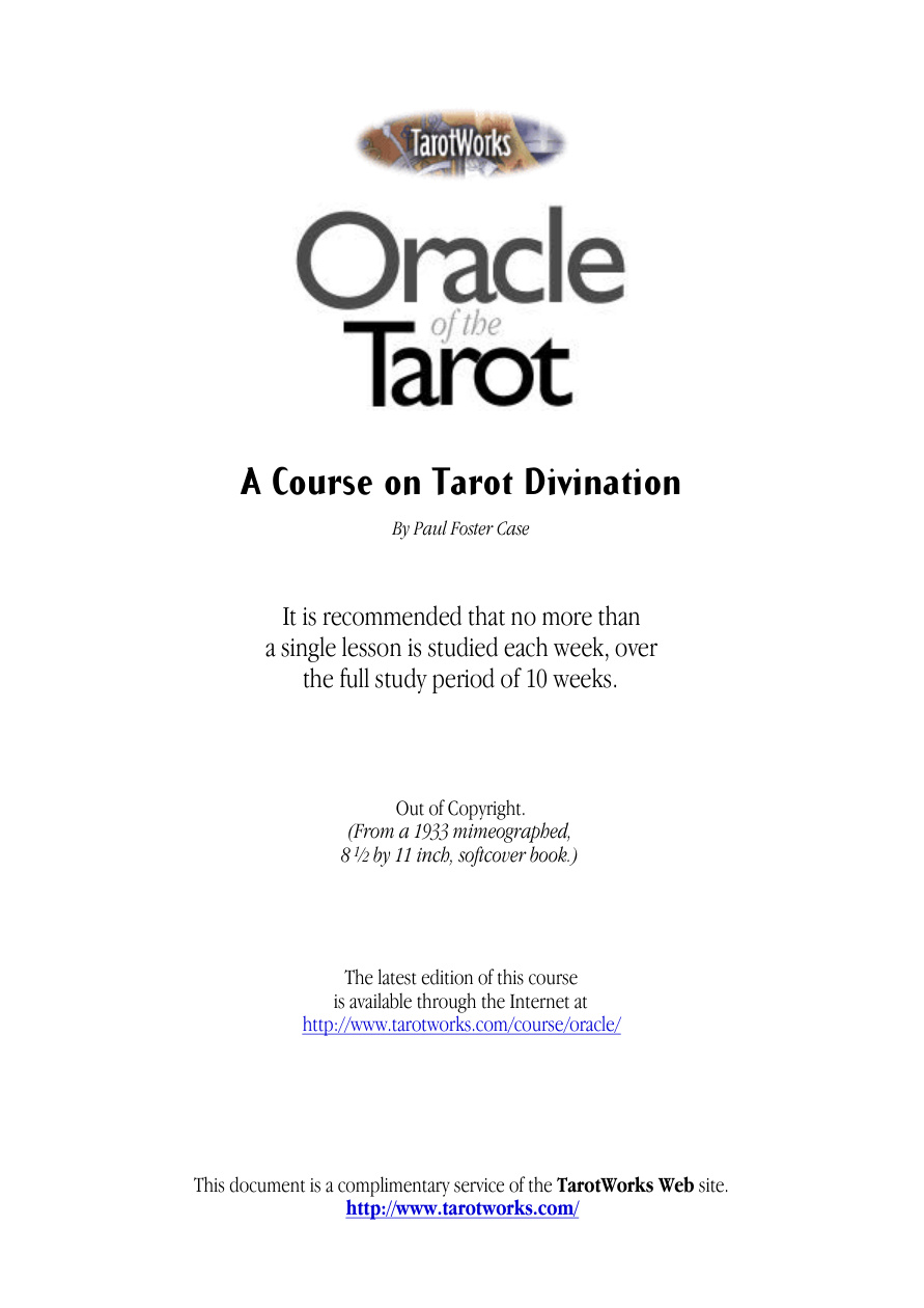Oracle of the Tarot PDF Download