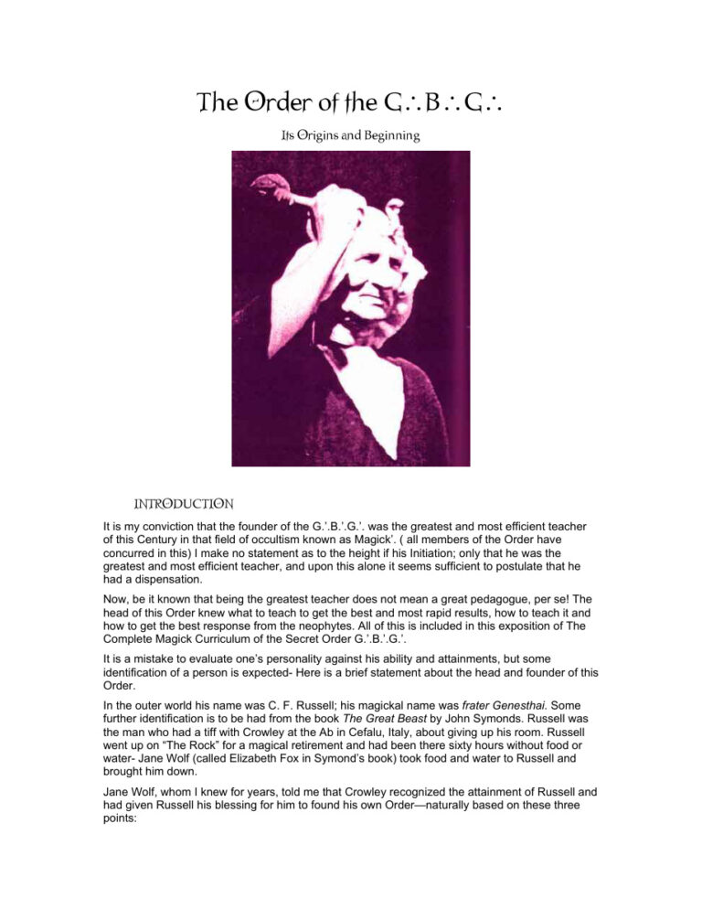 The Order of the G.B.G. PDF Download – Unknown Author