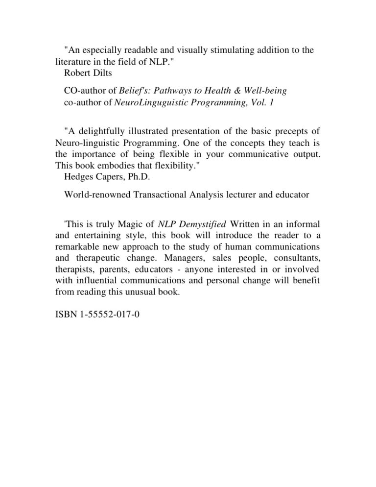 Magic of NLP Demystified PDF Download – Unknown Author