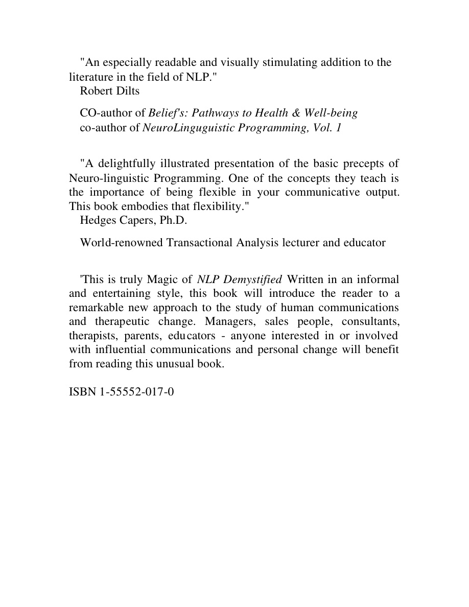 Magic of NLP Demystified PDF Download