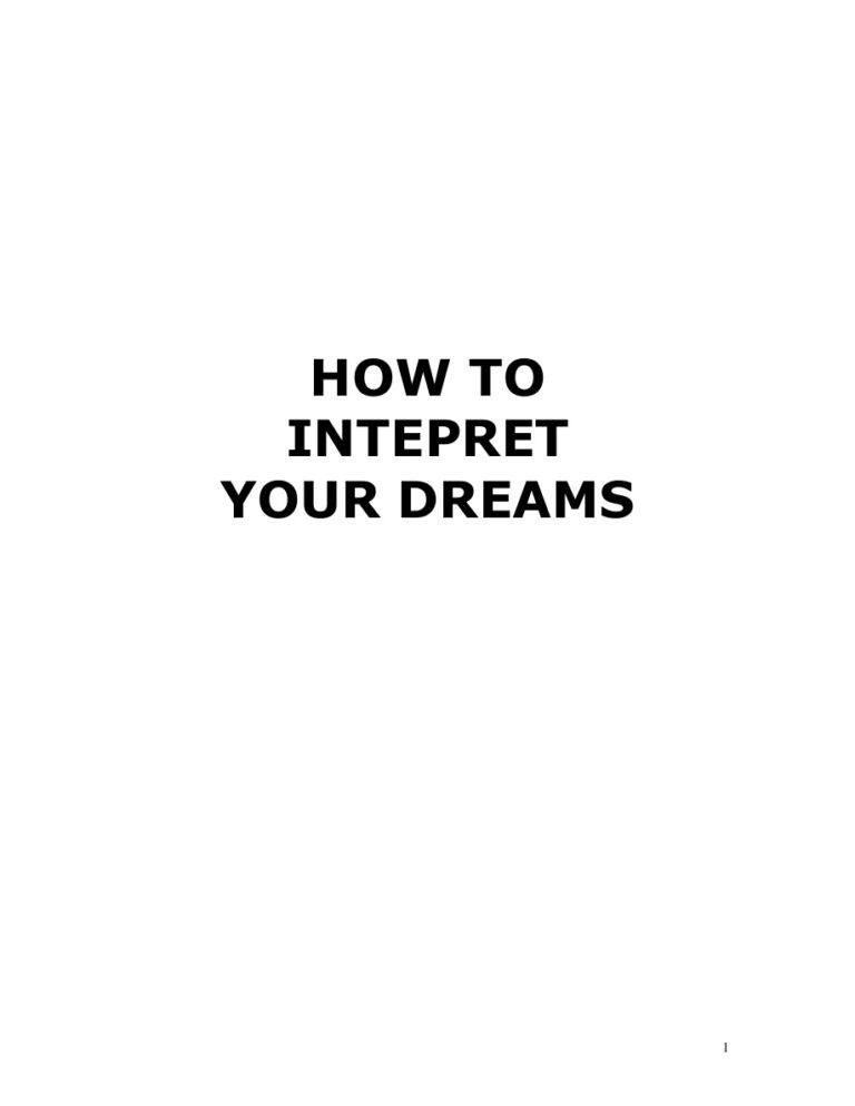 How to Interpret Your Dreams PDF Download – Unknown Author