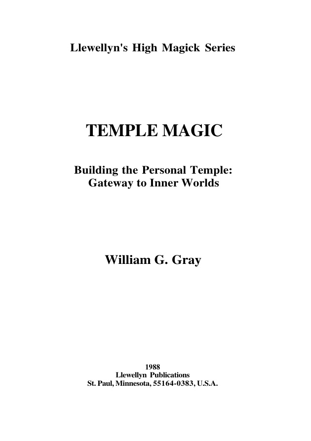 Temple Magic PDF Download – William G. Gray