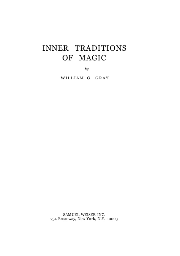 Inner Traditions of Magic PDF Download – William G. Gray