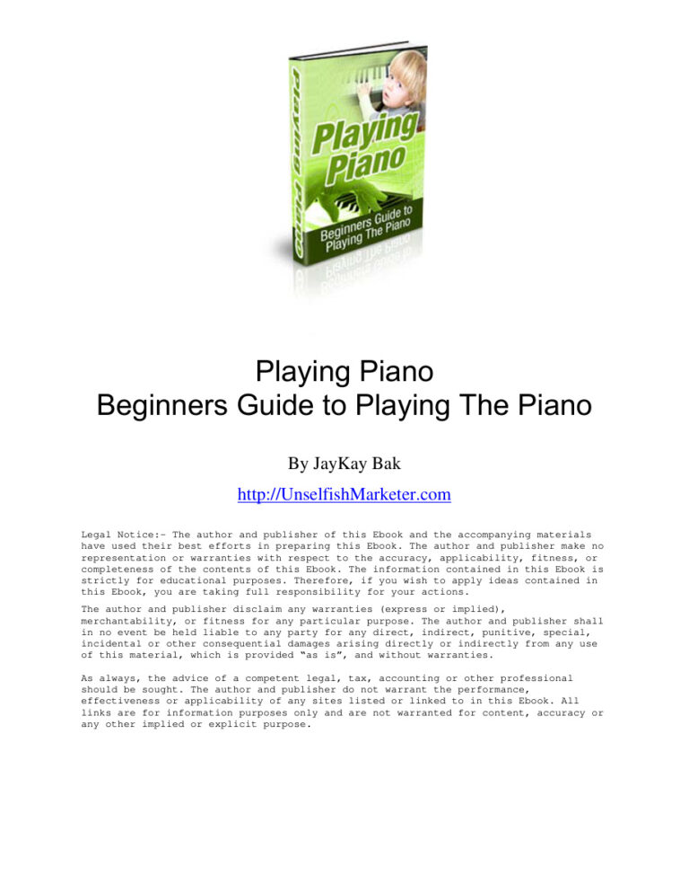 Playing Piano PDF Download – Unknown Author