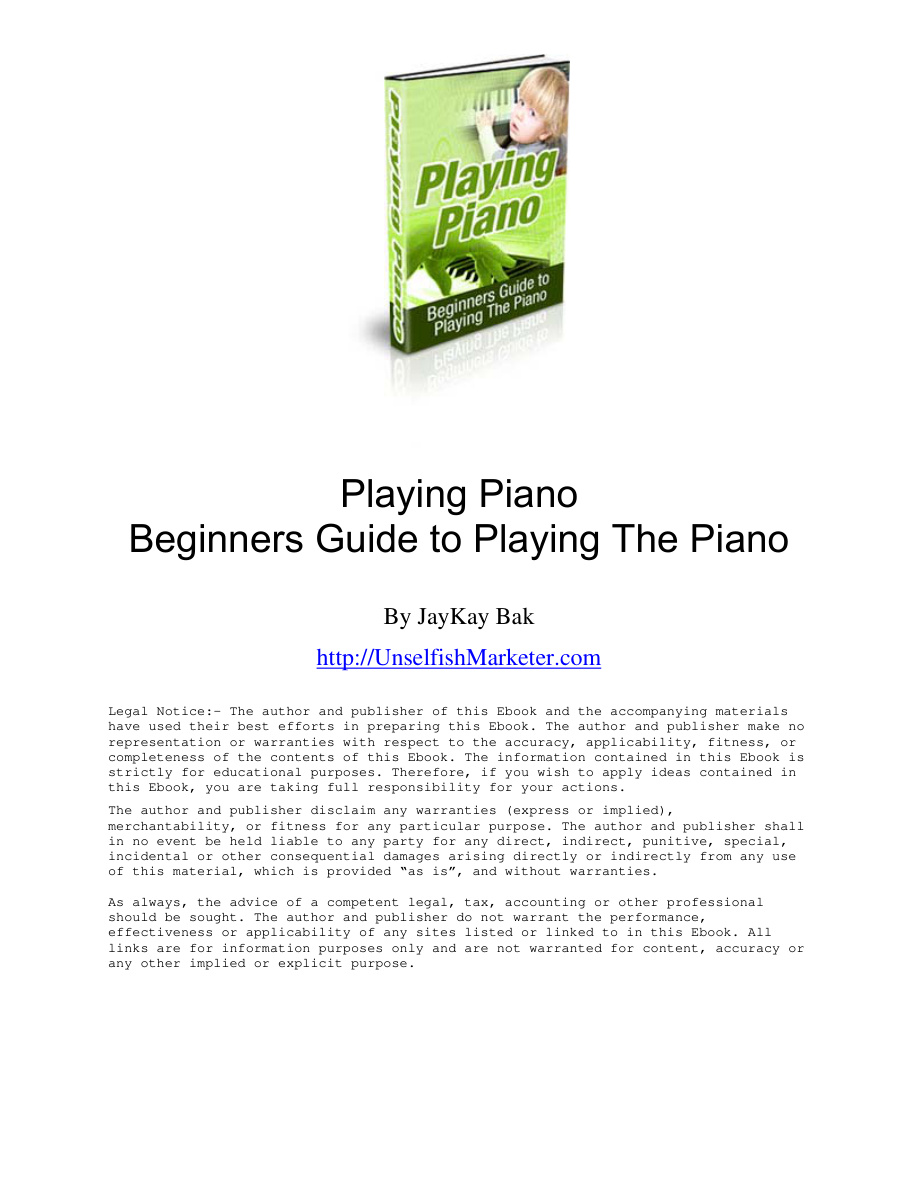 Playing Piano PDF Download