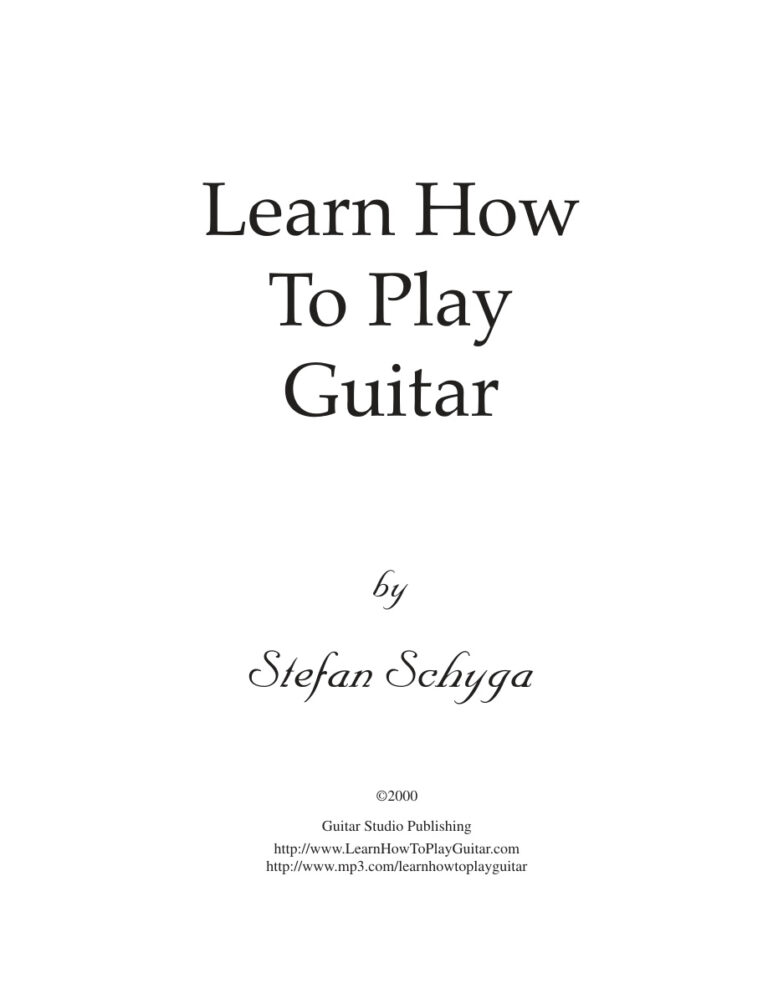 Learn How to Play the Classical Guitar PDF Download – Unknown Author
