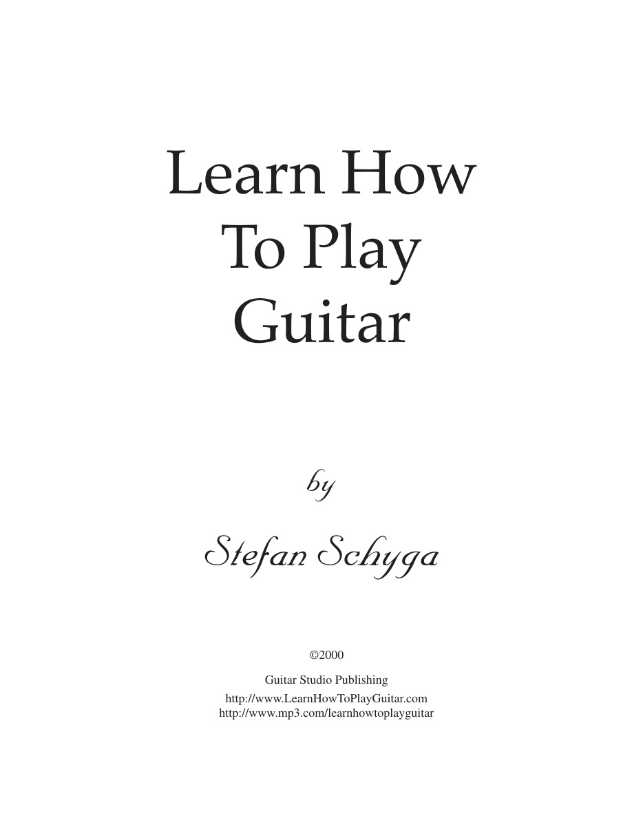 Learn How to Play the Classical Guitar PDF Download