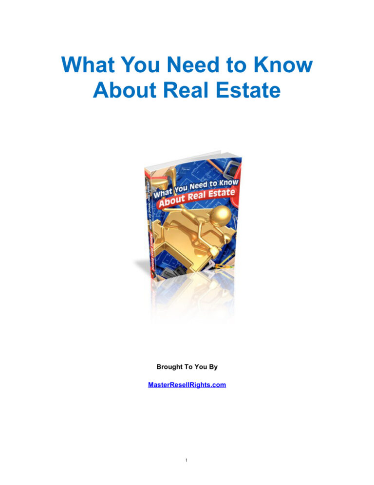 What You Need to Know About Real Estate PDF Download – Unknown Author