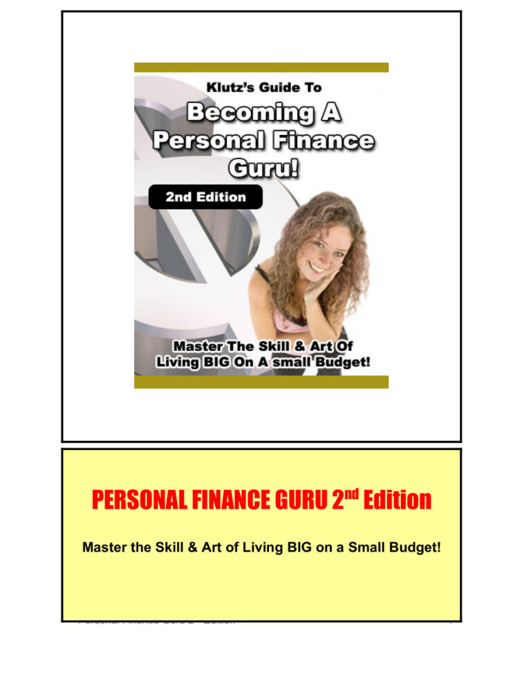 687b3dc901e38 personal finance guru 2nd edition master the skill and art of living big on a small budget Kitap Kapağı